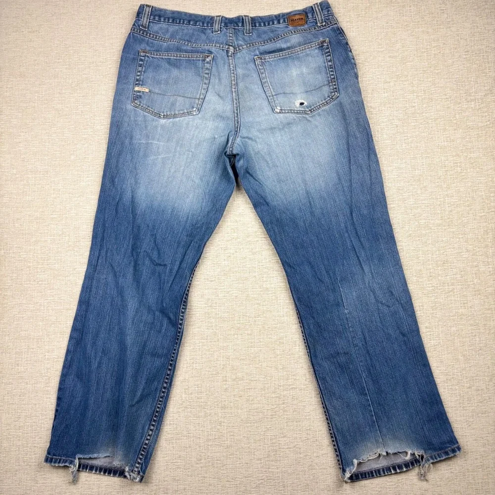 Matix Denim Jeans Mens 36x28 Blue Distressed Y2K Skater Grunge Baggy  Leg